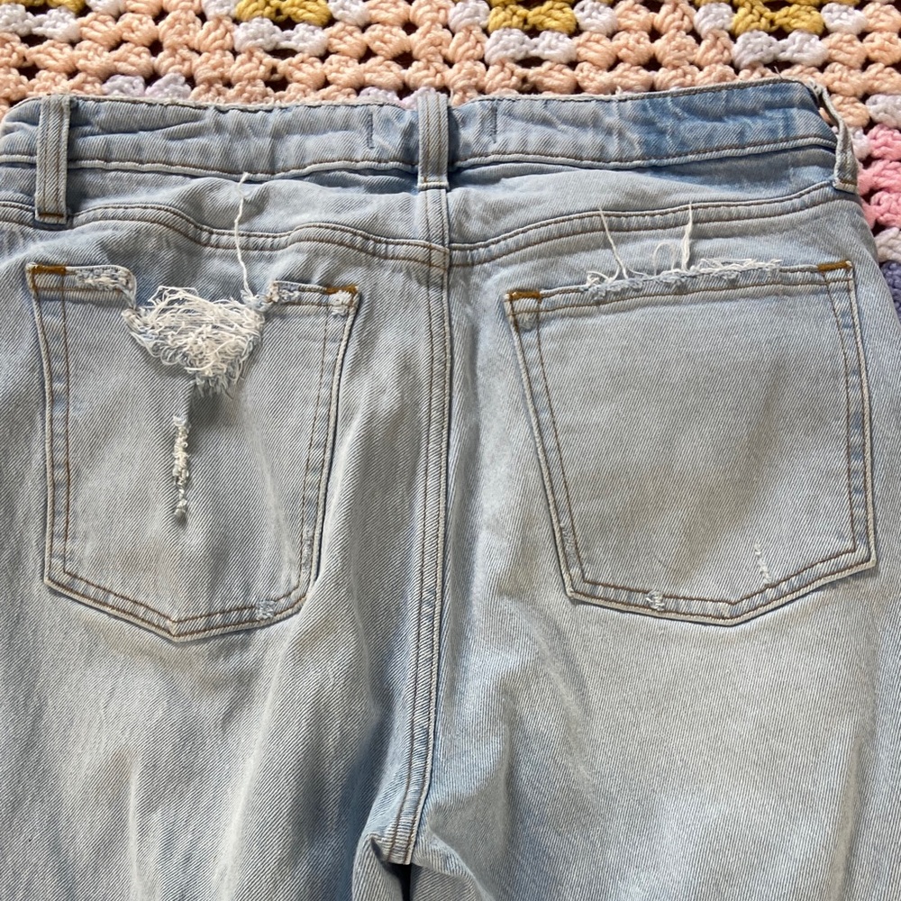 Abercrombie Fitch tapered High Rise Distressed Light Blue Women Jeans curve Love - Picture 9 of 16